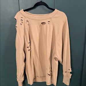 Aerie Distressed Tan Top